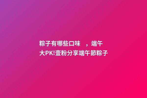粽子有哪些口味，端午大PK!壹粉分享端午節粽子-第1張-觀點-玄機派
